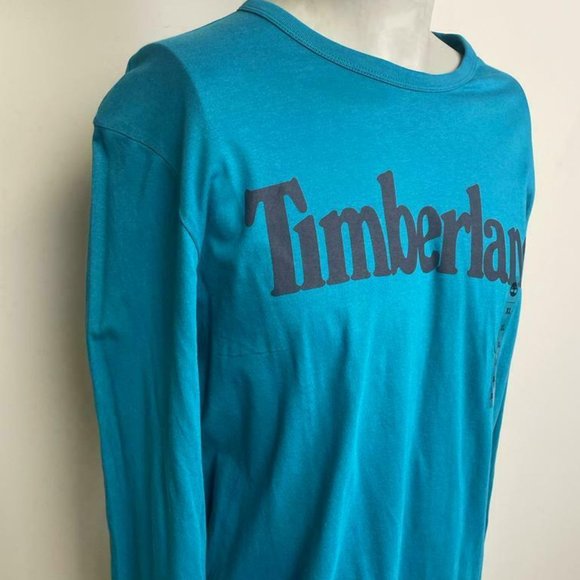 Timberland Men's LONG SLEEVE TURQUOISE T-Shirt A1N6G-N08 SIZES: XL-XXL - Picture 2 of 6